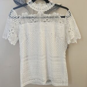 Americal White Lace Top Size S